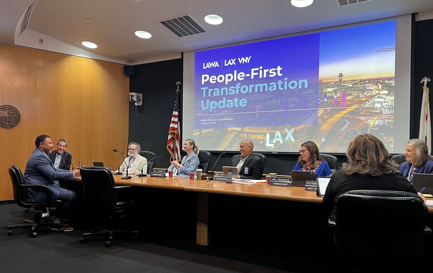 Presenting the People-First Transformation Update to LAWA’s Board of Airport Commissioners
