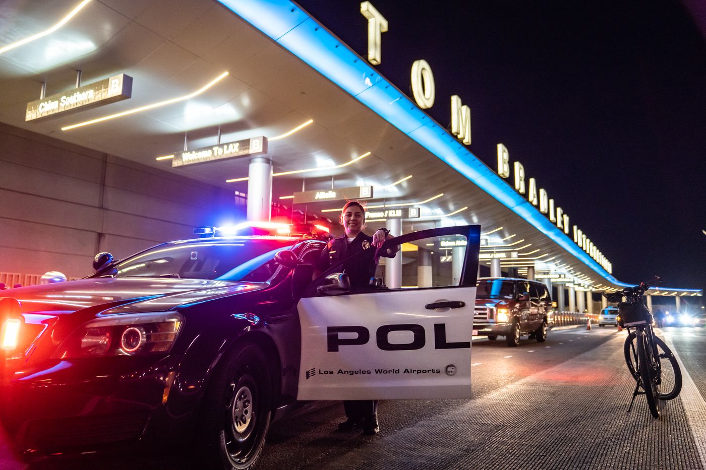 LAXPD officer at the Tom Bradley International Terminal